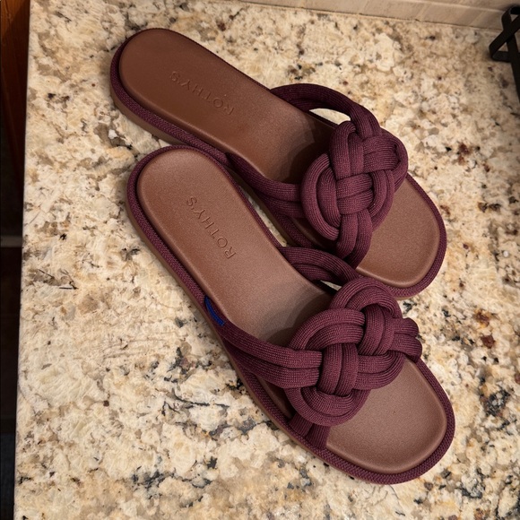 Rothy's Maroon Knot Slide Sandals NWOT - Picture 1 of 5